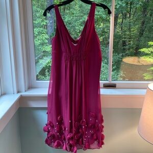 NWT rebecca taylor sleeveless v neck dress sangria